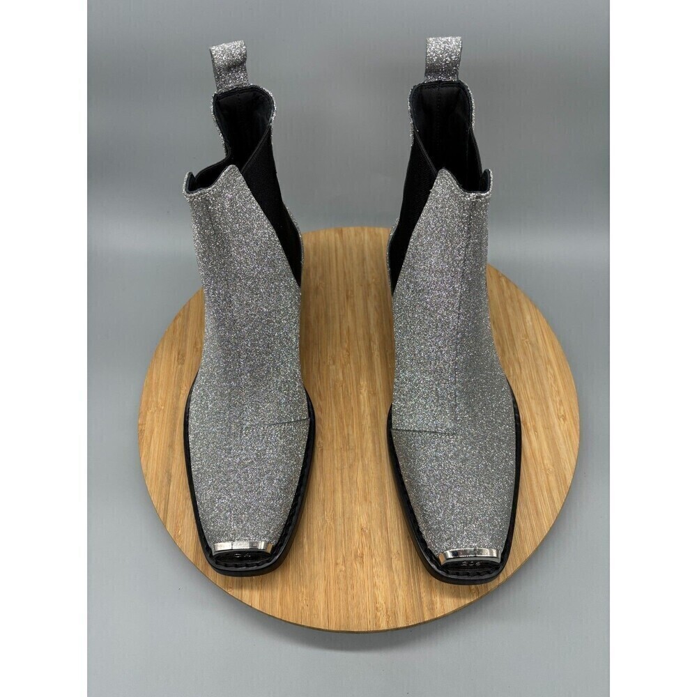 Calvin Klein X Raf Simons Silver Western Boots 205W39NYC Womens 7.5 / EU 37.5 - Picture 9 of 13